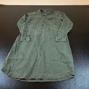 Old Navy Shirt Dress Green Tencel Lyocell Long Sleeve Casual Womens Small